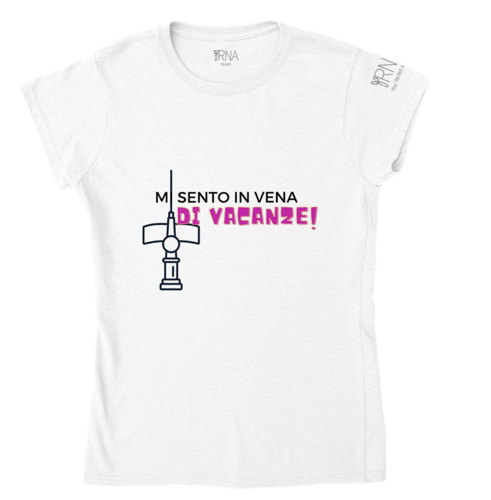T-shirts bianca mi sento in vena di vacanze
