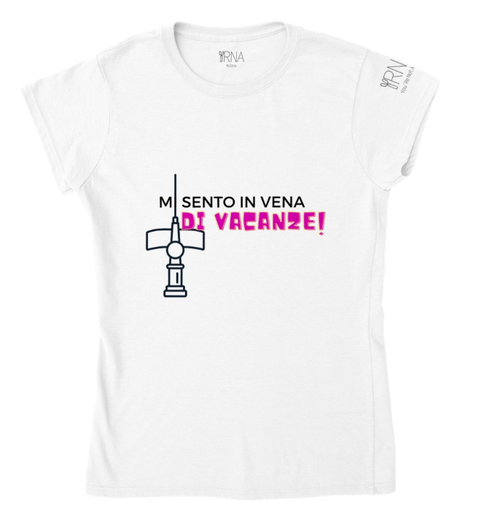 T-shirts bianca mi sento in vena di vacanze